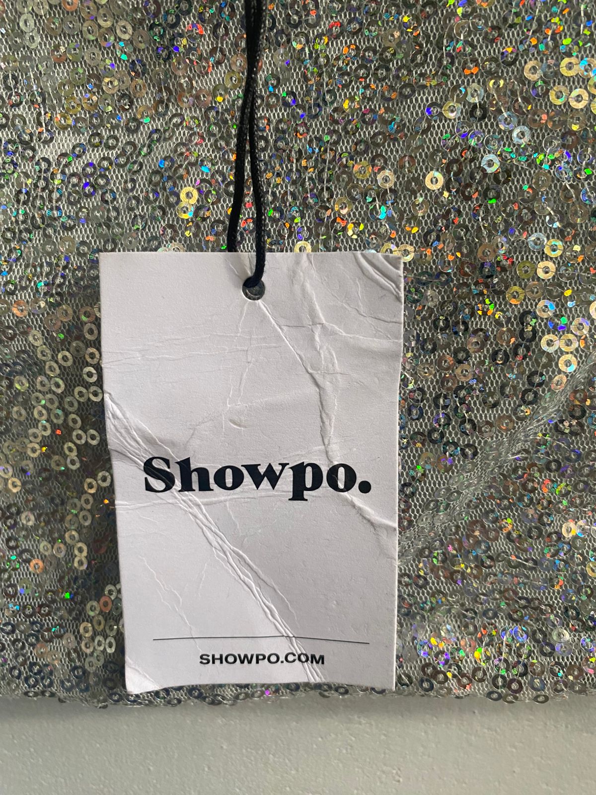 SHOWPO|M|BUST 17|STRAPPY SEQUIN CROP CAMI TOP IN SILVER