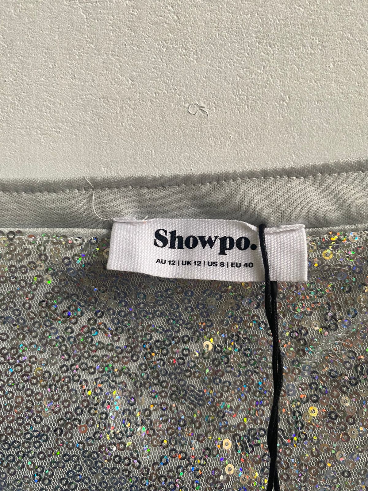 SHOWPO|M|BUST 17|STRAPPY SEQUIN CROP CAMI TOP IN SILVER