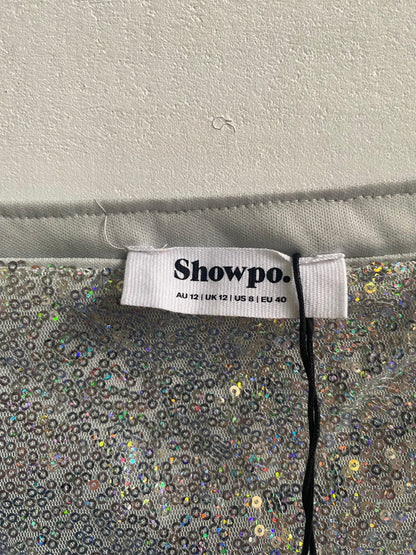 SHOWPO|M|BUST 17|STRAPPY SEQUIN CROP CAMI TOP IN SILVER