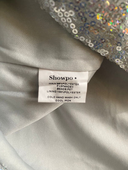 SHOWPO|M|BUST 17|STRAPPY SEQUIN CROP CAMI TOP IN SILVER