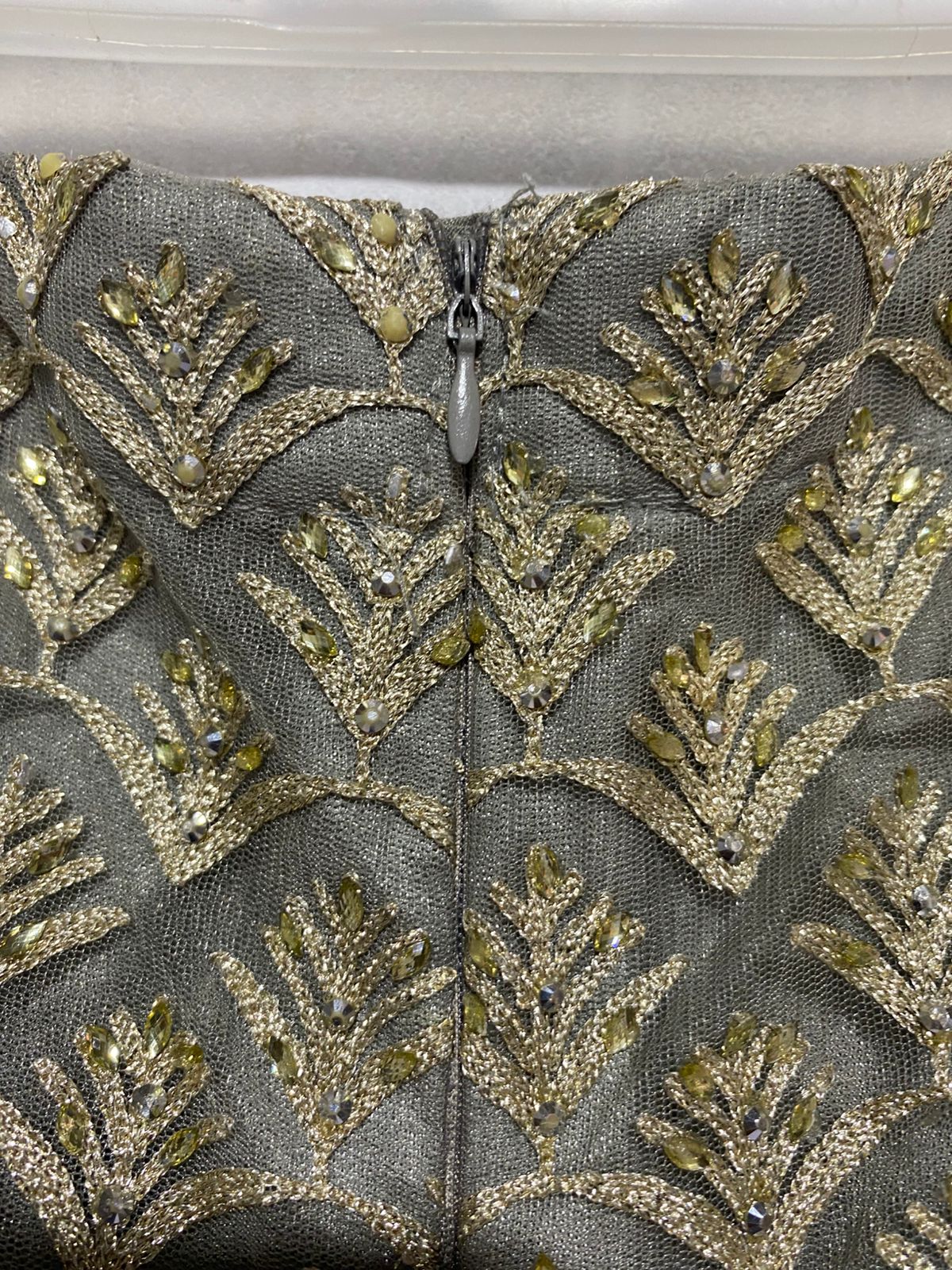 ACME|L|WAIST 32|GREEN AND GOLD EMBROIDERED LEHENGA SKIRT