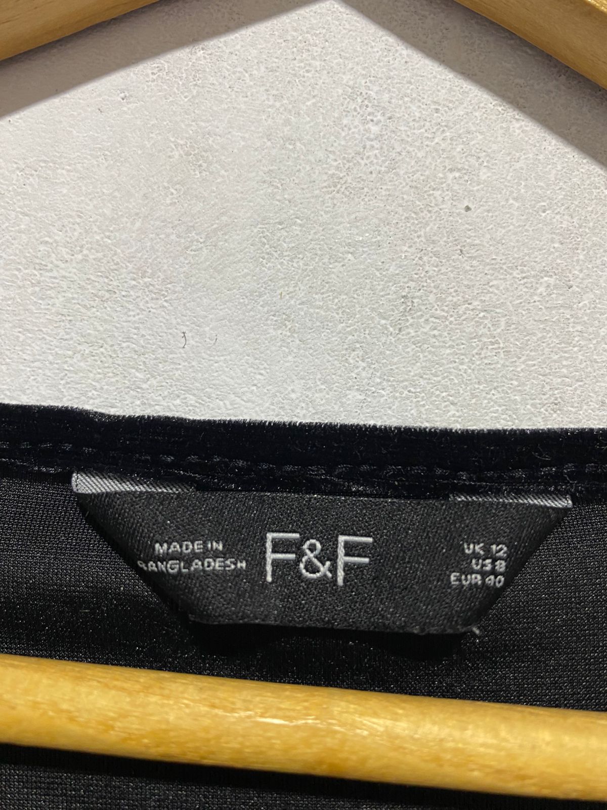 F&F|M|BUST 19|BLACK VELVET TIERED DRESS