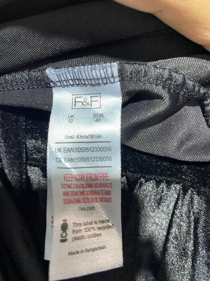 F&F|M|BUST 19|BLACK VELVET TIERED DRESS