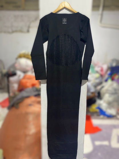 ALEX CHRISTOPHER|M|BUST 16|BLACK LONG SLEEVE HI-LOW MAXI DRESS