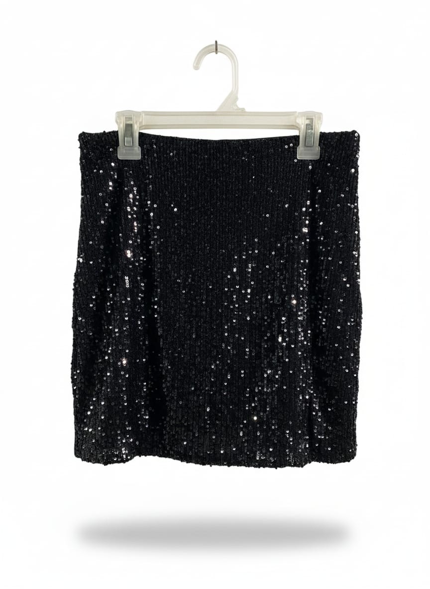 LOVE ON A HANGER|S|WAIST 26|BLACK SEQUIN MINI SKIRT