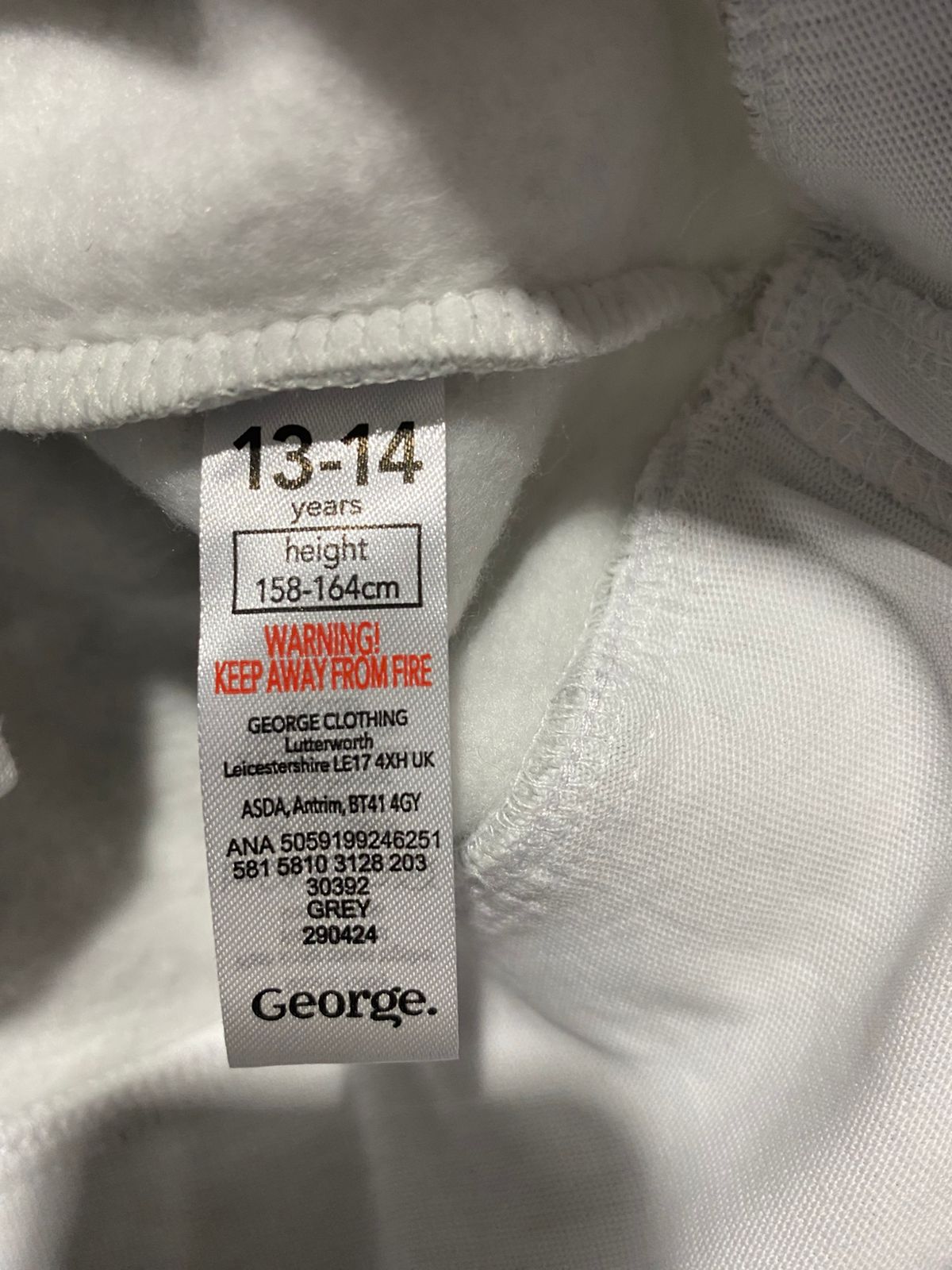 GEORGE|XS/S|BUST 19|Light Grey Marl NYC Teddy 2 in 1 Hoodie