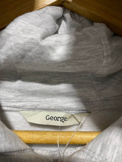 GEORGE|XS/S|BUST 19|Light Grey Marl NYC Teddy 2 in 1 Hoodie