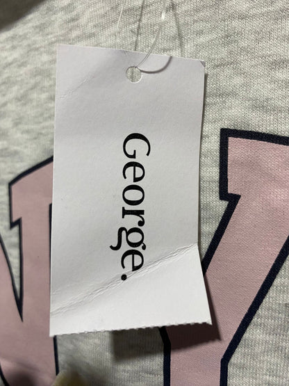 GEORGE|XS/S|BUST 19|Light Grey Marl NYC Teddy 2 in 1 Hoodie