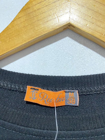 BOOHOO|M|BUST 19|Black Crewneck Sweatshirt With White Piping