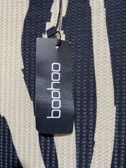 BOOHOO|L|BUST 17|Boohoo Printed Textured Flare Sleeve Maxi Dress