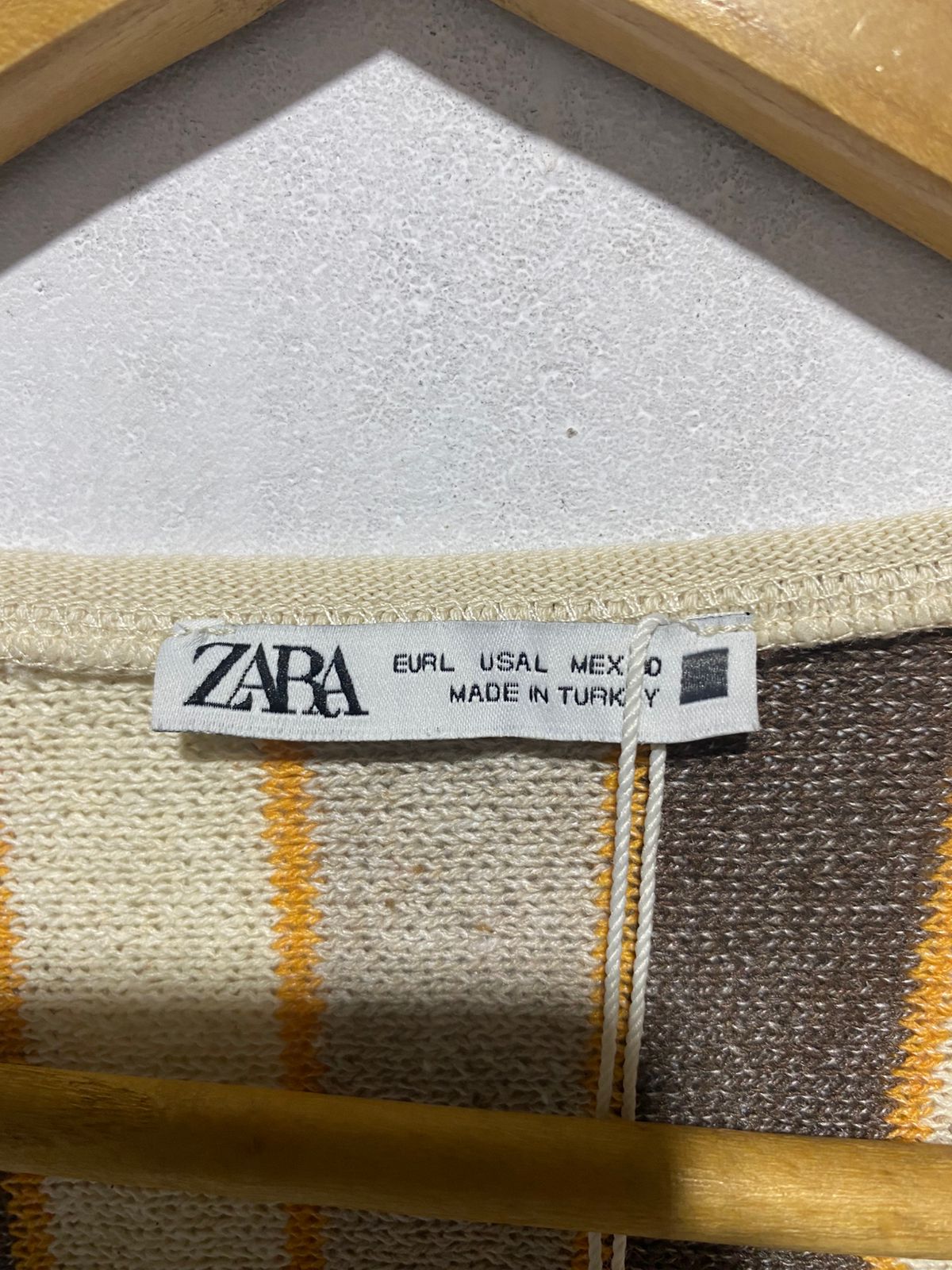 ZARA|L|BUST 16| Striped Knit Rustic Midi Dress