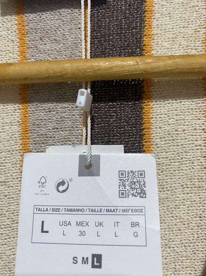 ZARA|L|BUST 16| Striped Knit Rustic Midi Dress