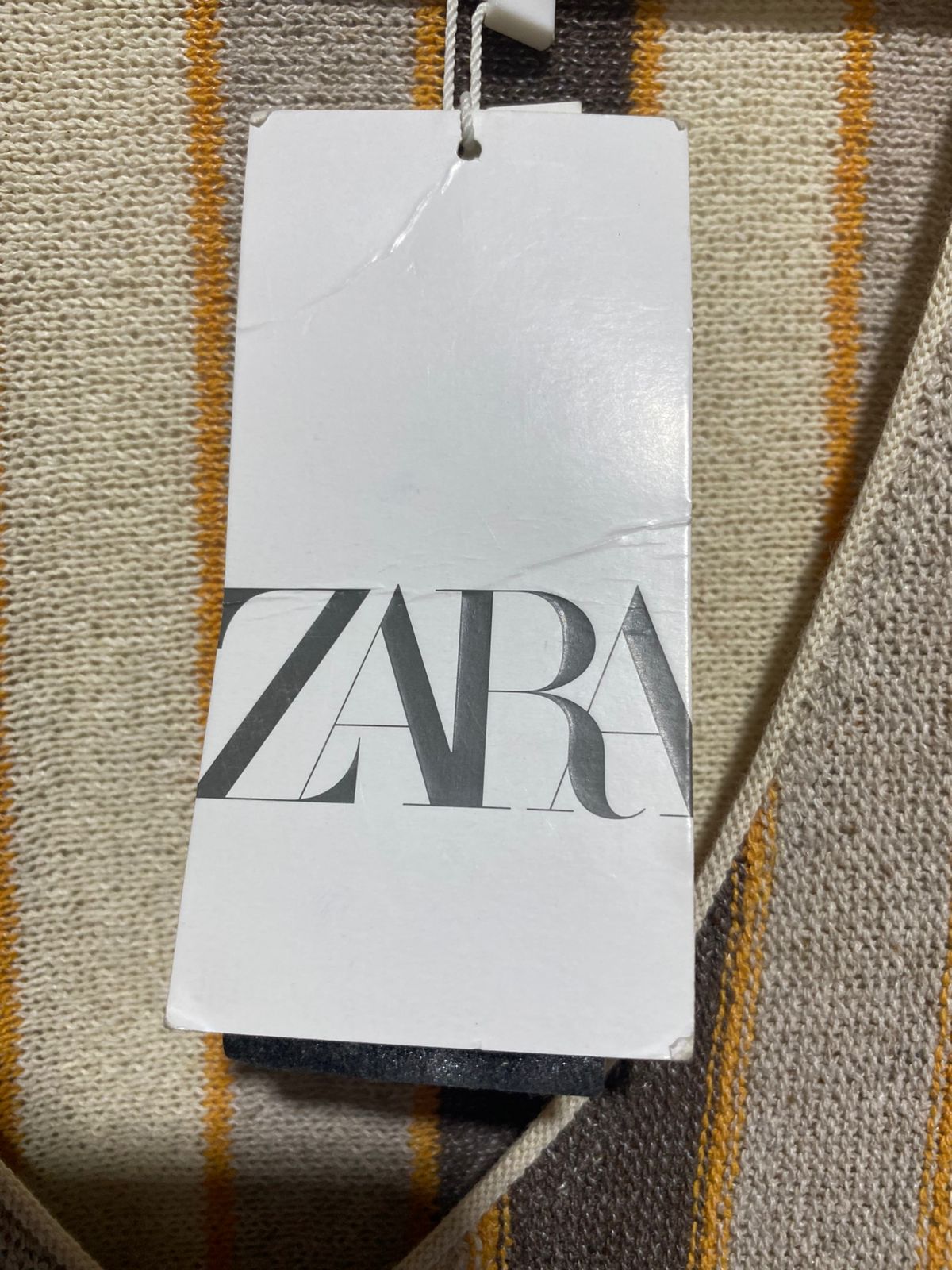 ZARA|L|BUST 16| Striped Knit Rustic Midi Dress