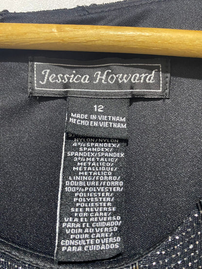 JESSICA HOWARD|M|BUST 18|BLACK SEQUIN COLD SHOULDER DRESS
