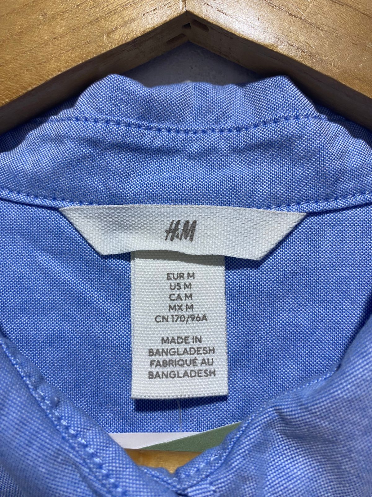 H&M|M|BUST 23|Blue Cotton Long-Sleeve Shirt