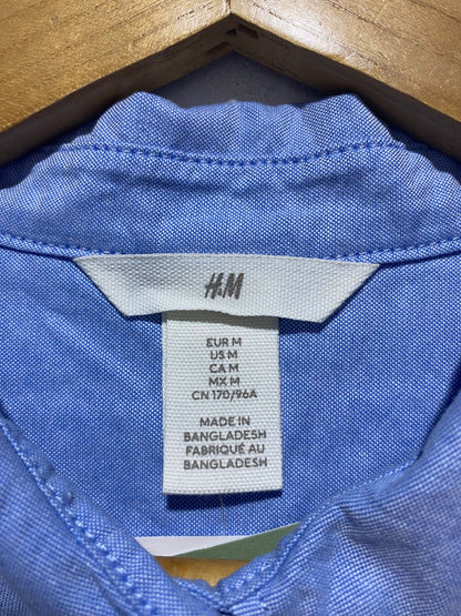H&M|M|BUST 23|Blue Cotton Long-Sleeve Shirt