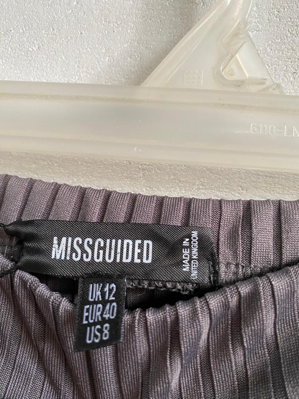 MISSGUIDED|M|WAIST 28|GREY RIBBED BODYCON MIDI SKIRT