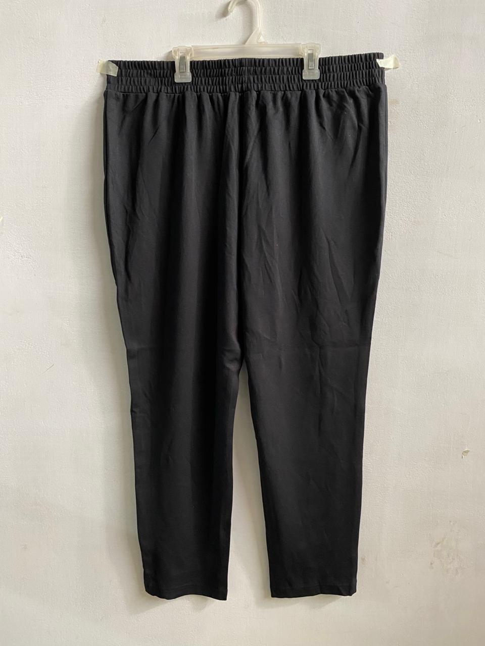TU WOMAN|XL/XXL|WAIST 36|Black Elastic Waist Straight Leg Pants