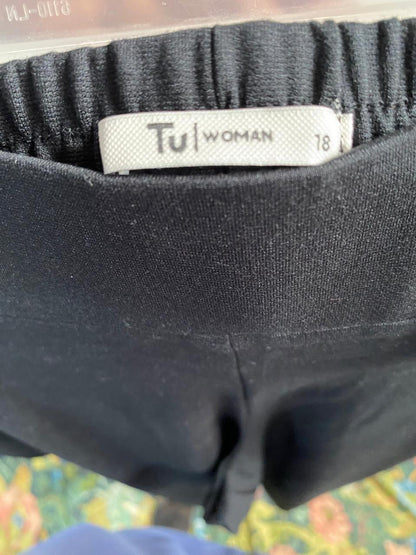 TU WOMAN|XL/XXL|WAIST 36|Black Elastic Waist Straight Leg Pants