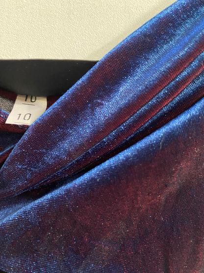WEST ONE|S|BUST 14|B12| BLUE VELVET COWL NECK MIDI DRESS