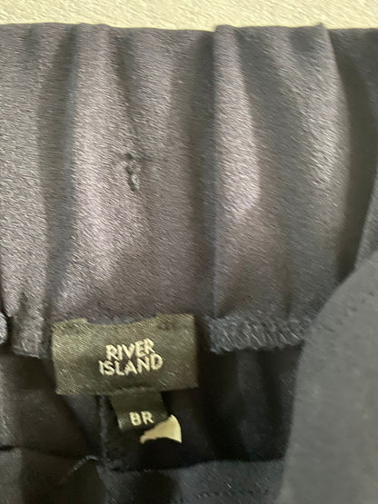 RIVER ISLAND|XS|WAIST 24|NAVY BLUE WIDE-LEG TROUSERS
