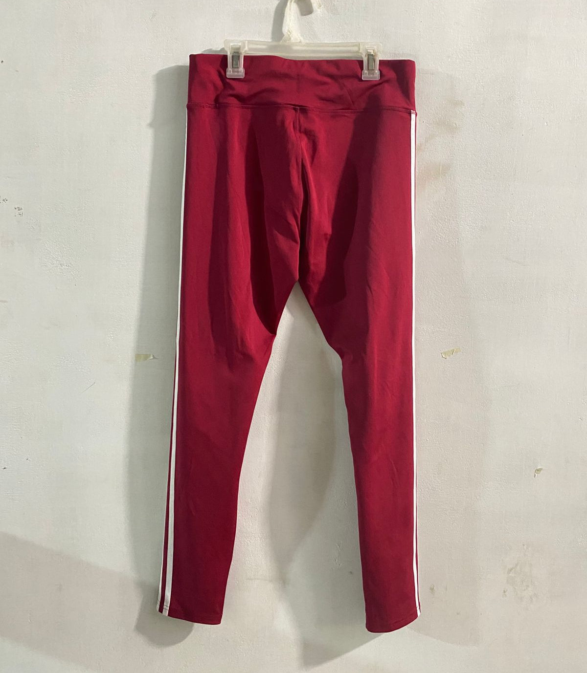 SHEIN|L/XL|WAIST 30|RED LEGGINGS WITH WHITE SIDE STRIPES