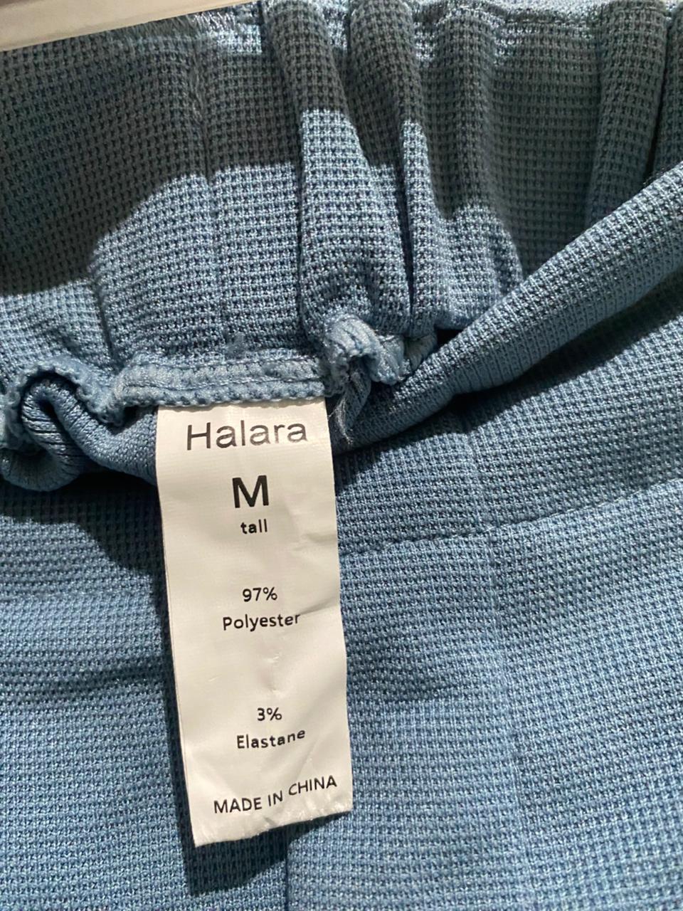 HALARA|M|WAIST 28|BLUE WIDE-LEG PLEATED TROUSERS