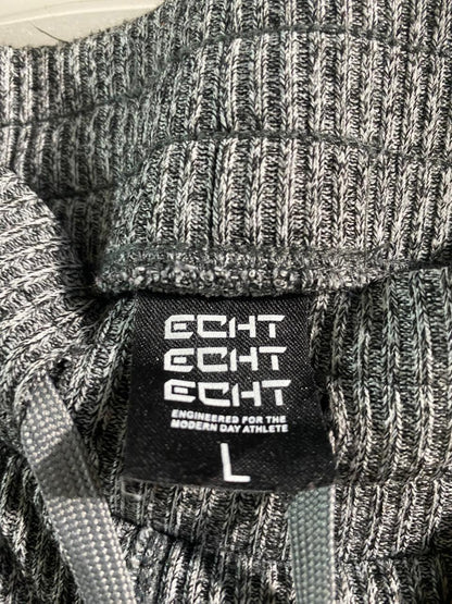 ECHT|L|WAIST 30|GREY RIBBED JOGGERS WITH DRAWSTRING
