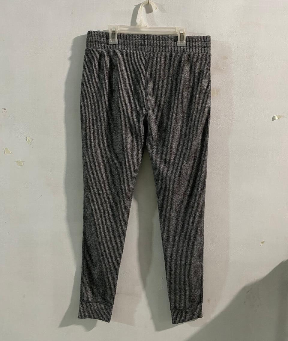 ECHT|L|WAIST 30|GREY RIBBED JOGGERS WITH DRAWSTRING