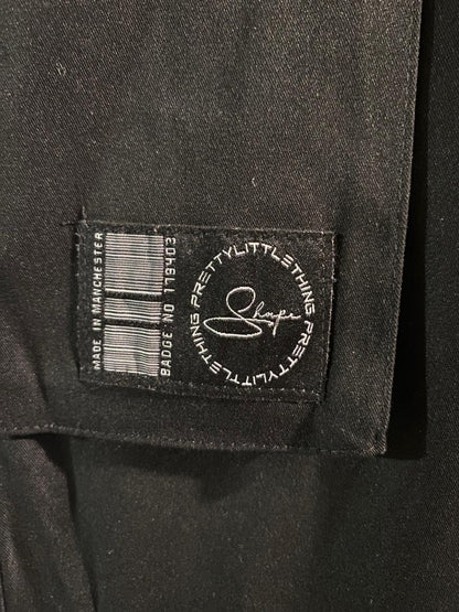 PRETTY LITTLE THING|XS/S|WAIST 24|BLACK DRAWSTRING CARGO JOGGERS