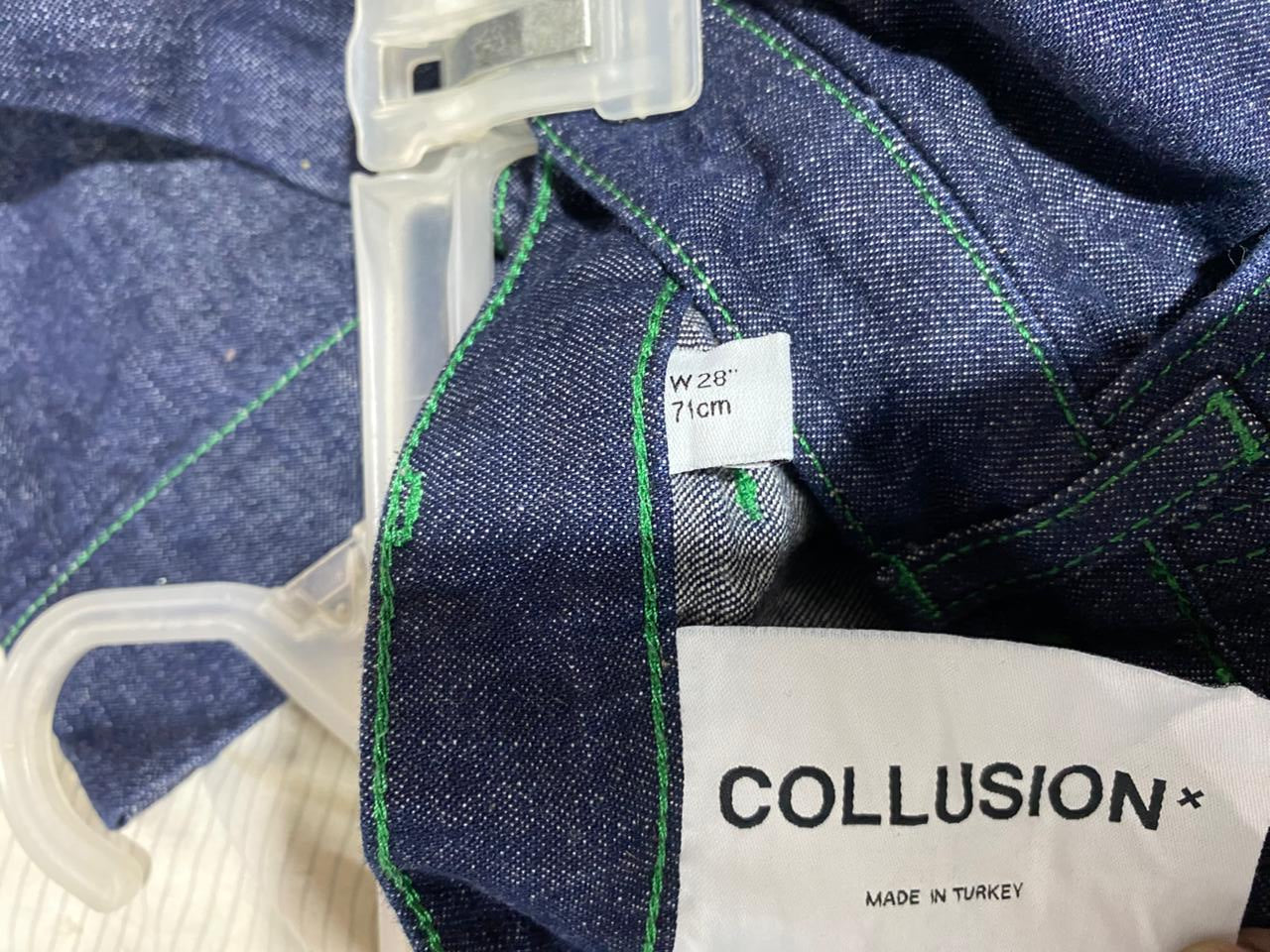COLLUSION|M|WAIST 28|BLUE DENIM WIDE-LEG WORK PANTS