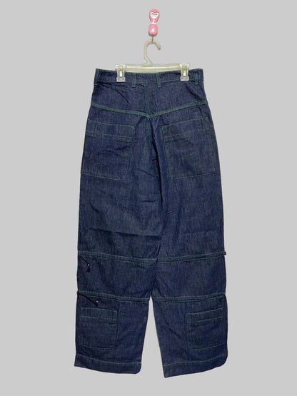 COLLUSION|M|WAIST 28|BLUE DENIM WIDE-LEG WORK PANTS