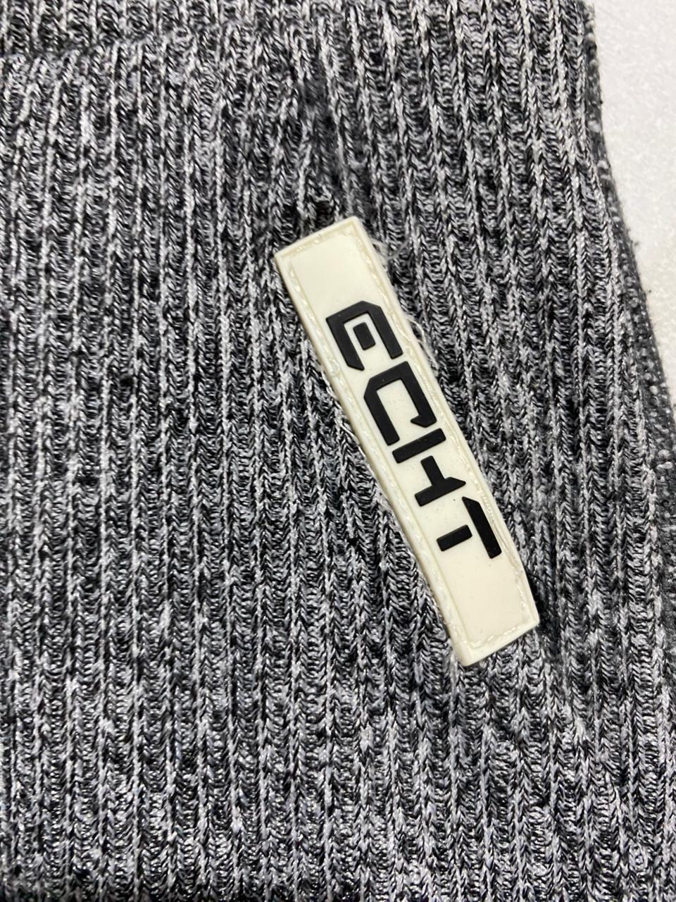 ECHT|S|WAIST 26|GREY RIBBED JOGGERS WITH DRAWSTRING