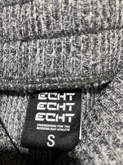 ECHT|S|WAIST 26|GREY RIBBED JOGGERS WITH DRAWSTRING