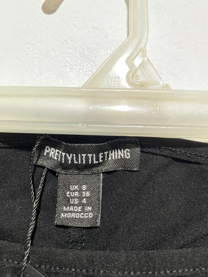 PRETTY LITTLE THING|S|WAIST 26|Black Pleated Front Straight Leg Trousers