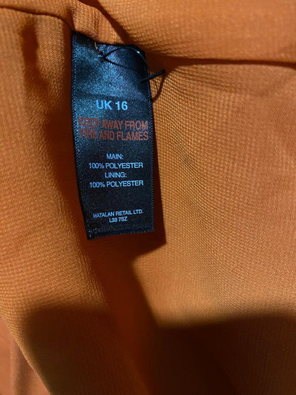 Orange Belted Over Coat Mac Mid Length Rust Double Breasted|M/L|BUST 20