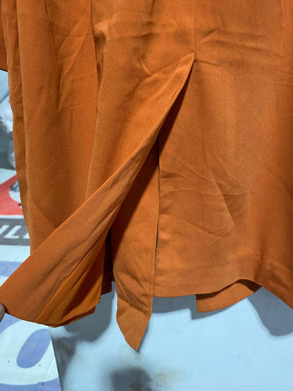 Orange Belted Over Coat Mac Mid Length Rust Double Breasted|M/L|BUST 20