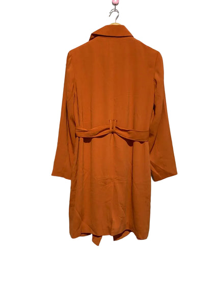 Orange Belted Over Coat Mac Mid Length Rust Double Breasted|M/L|BUST 20