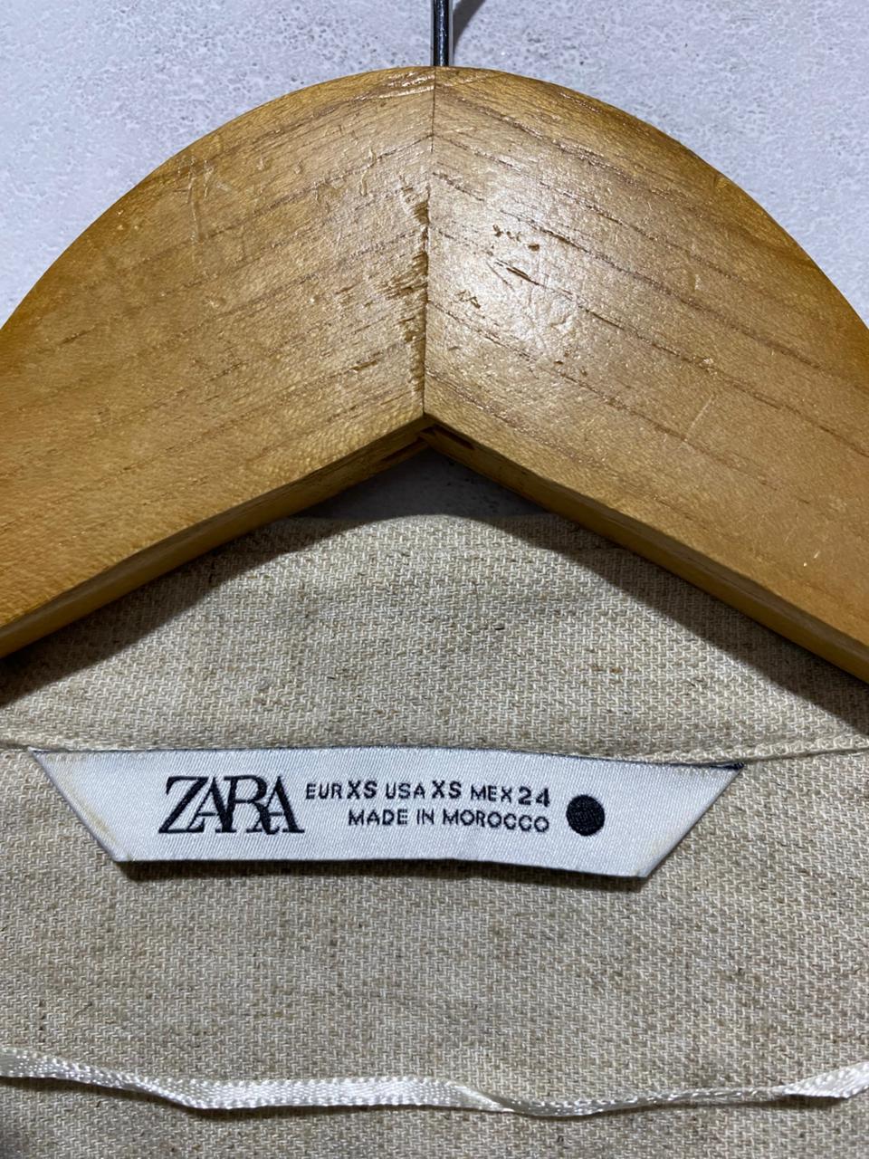 Zara|XS|BUST 16| Linen Blend Crop Shirt