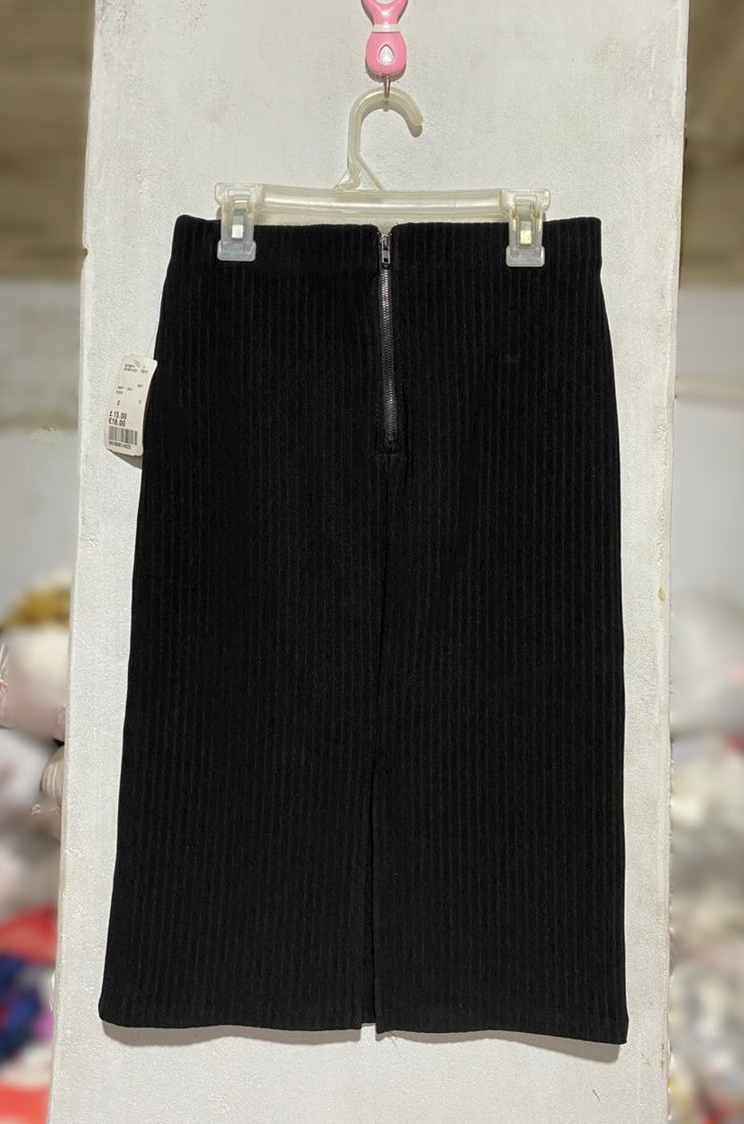FOREVER 21|S|WAIST 26|Black Ribbed Midi Skirt
