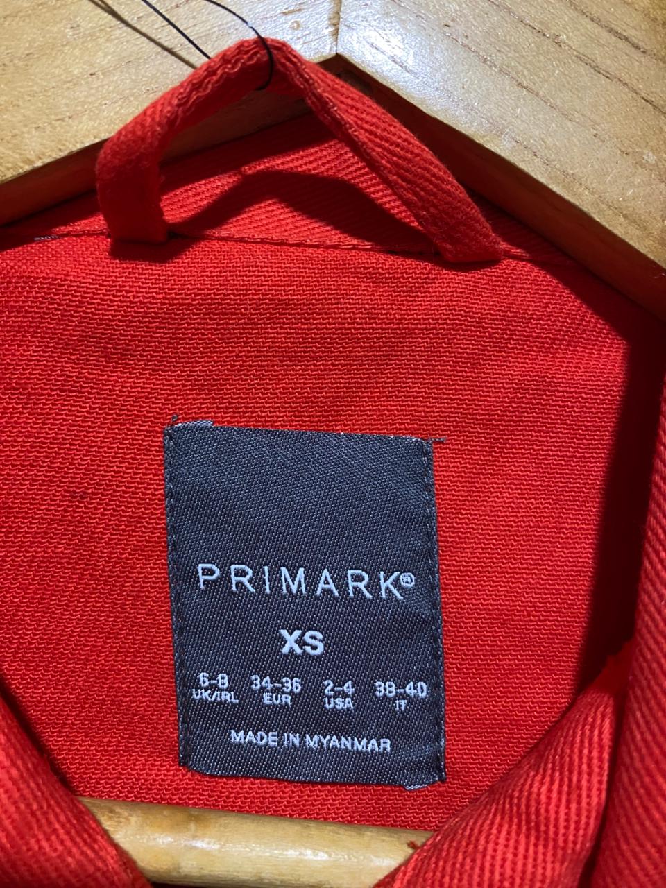 Primark|XS| Mini Cropped Red Jean Jacket