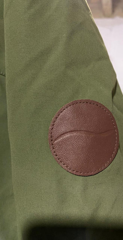 CRANE|L|BUST 23|SNOW EXTREME OLIVE GREEN PARKA JACKET WITH FAUX-FUR HOOD