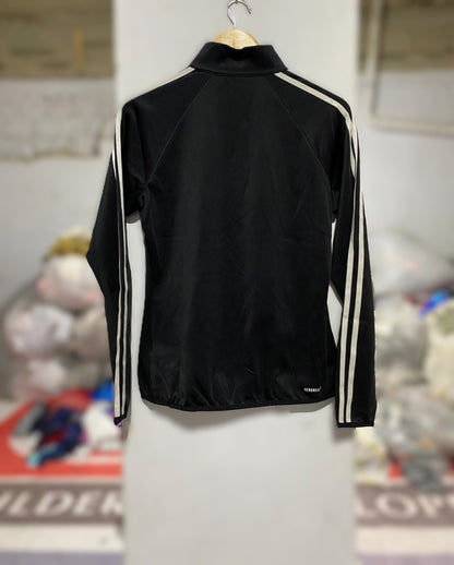 ADIDAS| S | BUST 18|PRIME GREEN BLACK TRACK JACKET WITH WHITE THREE-STRIPES