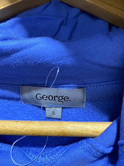 GEORGE| S |BUST 21|BLUE PULLOVER HOODIE WITH KANGAROO POCKET AND DRAWSTRINGS
