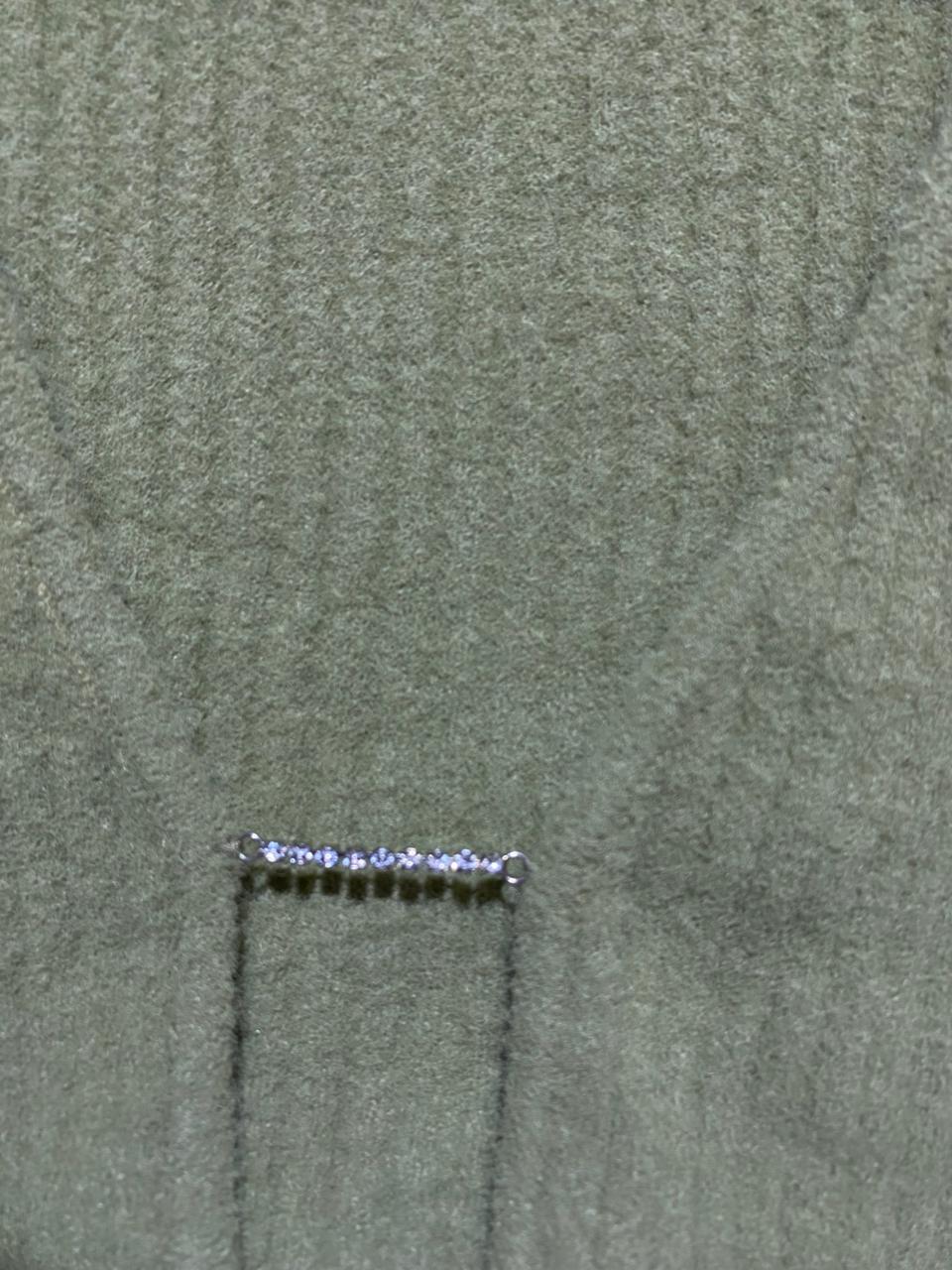 BERSHKA| M |BUST 16| OLIVE GREEN RIBBED CROPPED CARDIGAN