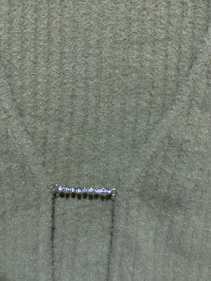 BERSHKA| M |BUST 16| OLIVE GREEN RIBBED CROPPED CARDIGAN