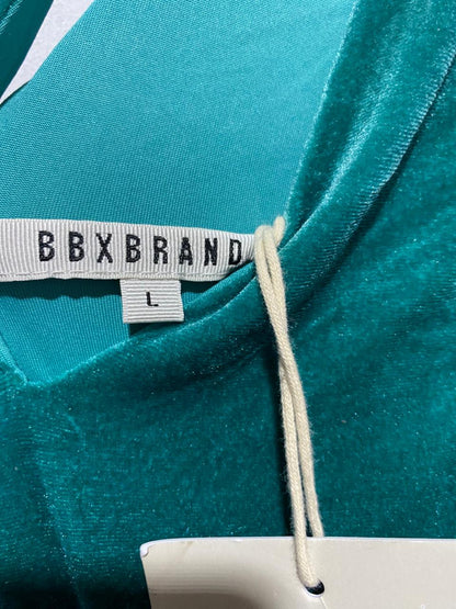 BBX BRAND|L|BUST 18|EMERALD GREEN VELVET MIDI DRESS WITH CUTOUTS