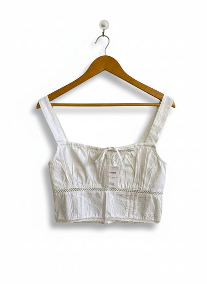 COTTON ON |M|BUST 15|TIE-FRONT CORSET-STYLE CROP TOP