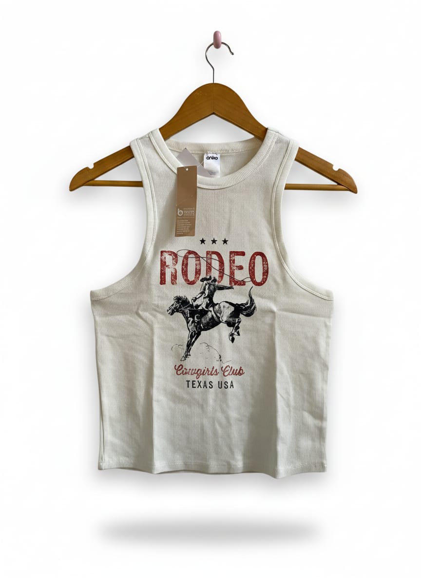 BETTER COTTON|M|BUST 15| COWIRLS CLUB TEXAS USA TANK TOP