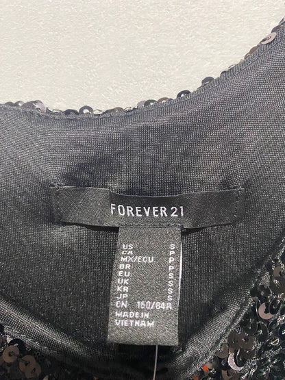 FOREVER21|S|BUST 15|BLACK SEQUIN CROP TOP